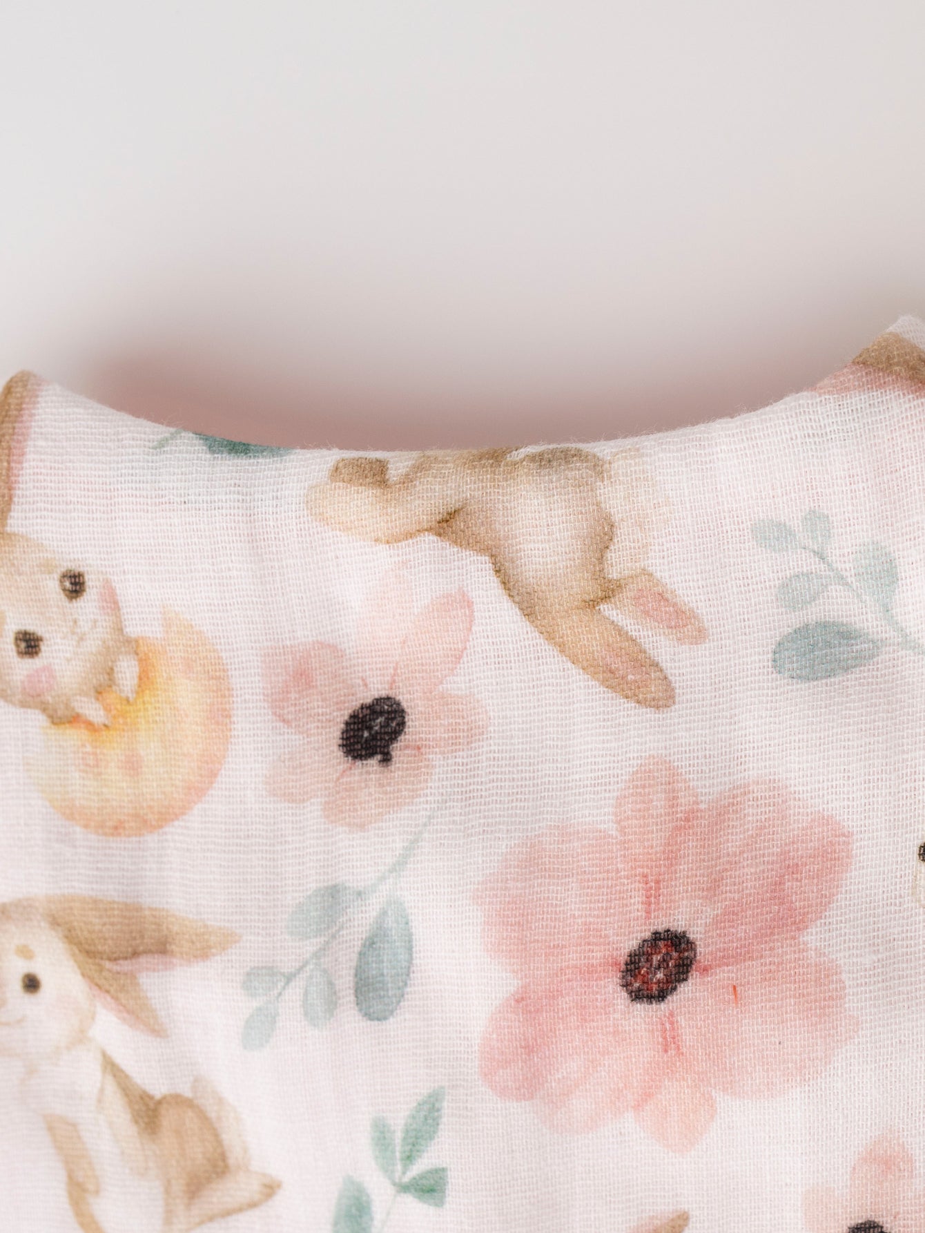 Muslin bib + headband perfect for newborn baby gifts (pink bunny)