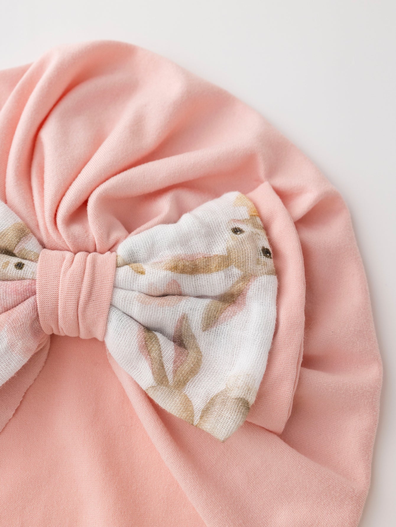 Muslin bib + headband perfect for newborn baby gifts (pink bunny)