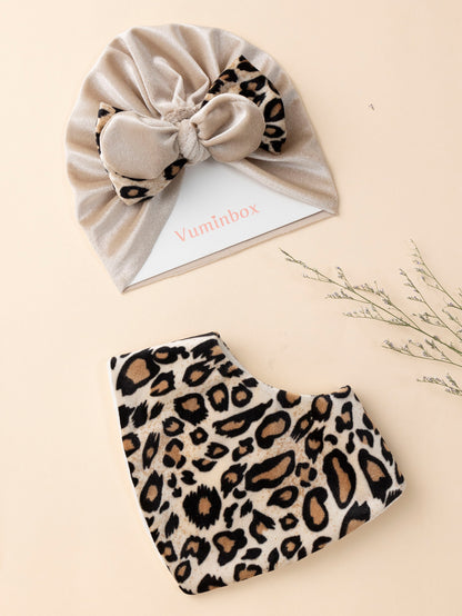 Stylish leopard print series baby gift set