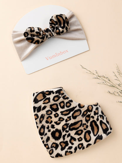 Stylish leopard print series baby gift set