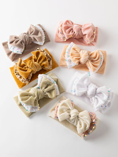 Velvet bib + headband, a fashionable baby set suitable for babies to wear