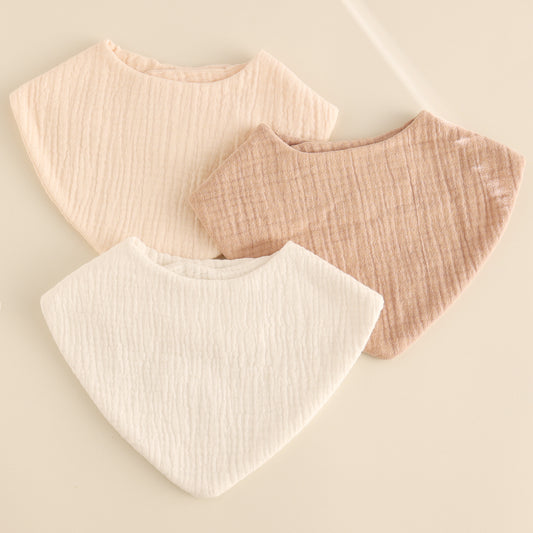 Solid color baby bibs 3 pack girls