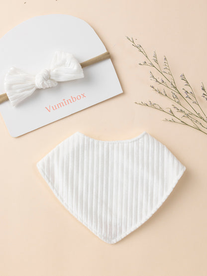 Velvet bib + headband, a fashionable baby set suitable for babies to wear