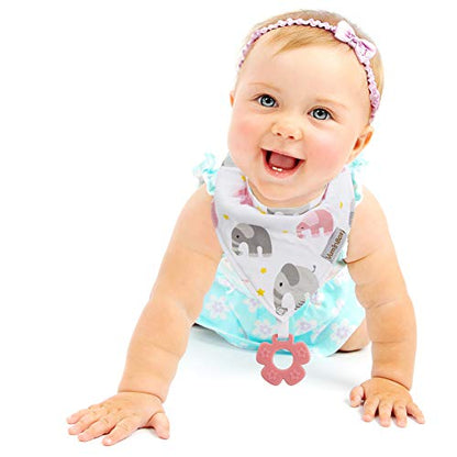 Baby Bandana Drool Bibs and Teething Toys (6 - Pack Girl)